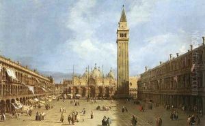 Piazza San Marco Ii by (Giovanni Antonio Canal) Canaletto