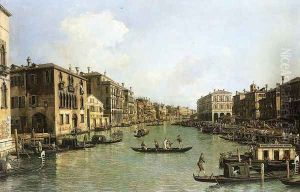 Grand Canal From the Campo Santa Sofia Towards the Rialto Bridge by (Giovanni Antonio Canal) Canaletto
