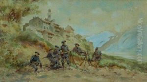 Chasseurs Alpins Au Bivoic. by Pierre Comba