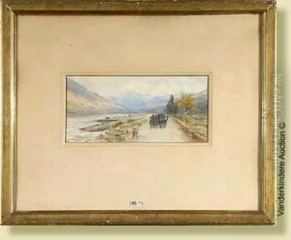 Regiment De Chasseurs Alpins,
Aquarelle Sur Papier.signee En Bas A Gauche P. Comba. Ecole Francaise.
Dim.: 17x35cm. - view 1