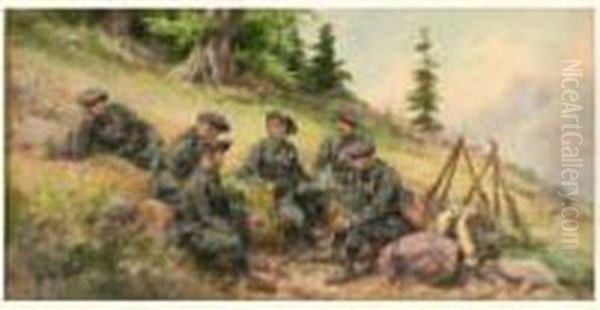 Chasseurs Alpins Au Repos - view 1