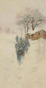 Soldiers Marching Through A
Winter Landscape, And Another: Soldiers At The Foot Of A Mountain Soldiers Marching Through A
Winter Landscape, And Another: Soldiers At The Foot Of A Mountain