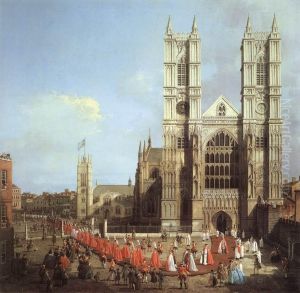 London Westminster Abbey With A Procession Of Knights Of The Bath 1749