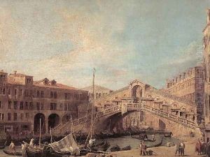 Grand Canal The Rialto Bridge From The South by (Giovanni Antonio Canal) Canaletto
