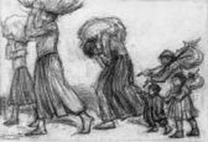 "l'esodo" 1917 by Giuseppe Cominetti