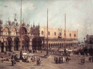 Piazza San Marco Looking South East by (Giovanni Antonio Canal) Canaletto