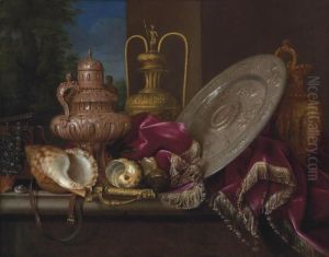 A Silver Incense Burner And Sideboard Dish