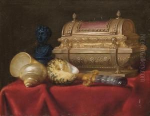 Nature Morte Au Coffret A Epingles Et Aux Coquillages by Meiffren (Ephren) Conte (Leconte)