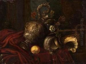 Nature Morte Auxcoquillages Et Aux Pieces D'orfevrerie by Meiffren (Ephren) Conte (Leconte)