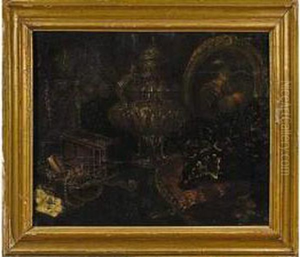 Brule-parfum, Coffret A Bijoux, Cartes A Jouer Et Portrait Au Buveur. - view 1
