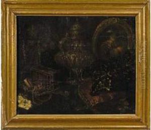 Brule-parfum, Coffret A Bijoux, Cartes A Jouer Et Portrait Au Buveur.