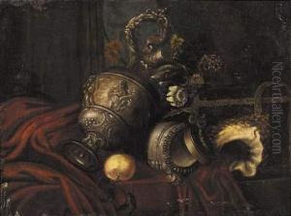 Nature Morte Aux Coquillages Et Aux Pieces D'orfevrerie - view 1