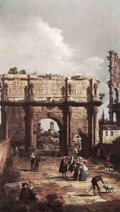 Rome The Arch Of Constantine by (Giovanni Antonio Canal) Canaletto