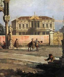Detail of a Town House and a public square by (Giovanni Antonio Canal) Canaletto