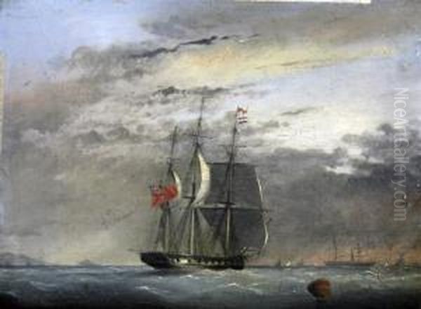 A Frigate And Other Shipping At Sea - view 1