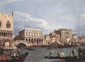 The Molo And The Riva Degli Schiavoni From The Bacino Di San Marco by (Giovanni Antonio Canal) Canaletto