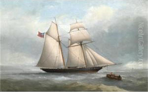 A Topsail Schooner Off The Coast - view 1
