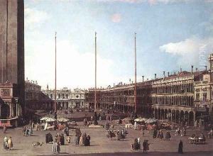 Piazza San Marco Looking Toward San Geminiano by (Giovanni Antonio Canal) Canaletto