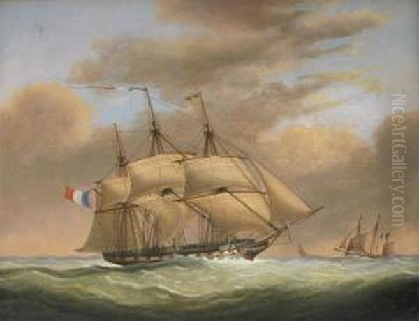 A Sailing Ship And Other Vessels In A Swell - view 1