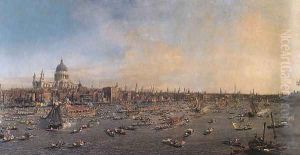 The Thames And The City by (Giovanni Antonio Canal) Canaletto