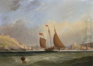 A Lugger Yacht Coming Out Of Plymouth by Condy, Nicholas Matthews