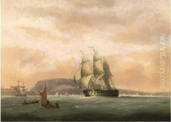 A 74-gun Heeling In The Breeze In Plymouth Sound - view 1