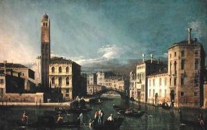 Canal Scene, Venice by (Giovanni Antonio Canal) Canaletto