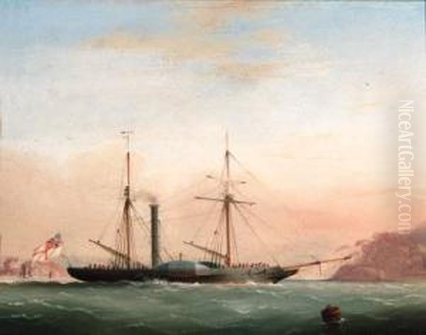 A Paddlesteamer In Plymouth
Sound Off Mt. Edgcumbe; And A Paddlesteamer Off The Bishop's Rock
Lighthouse - view 1