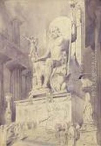 Paying Homage To Phidias' Statue Of Zeus by Alfred Charles Conrade