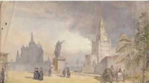 Orthodox Priests Before The Kremlin, Moscow