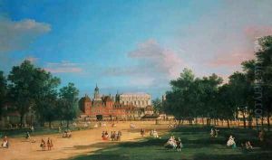 Old Horse Guards and the Banqueting Hall, Whitehall from St James's Park, 1749 by (Giovanni Antonio Canal) Canaletto