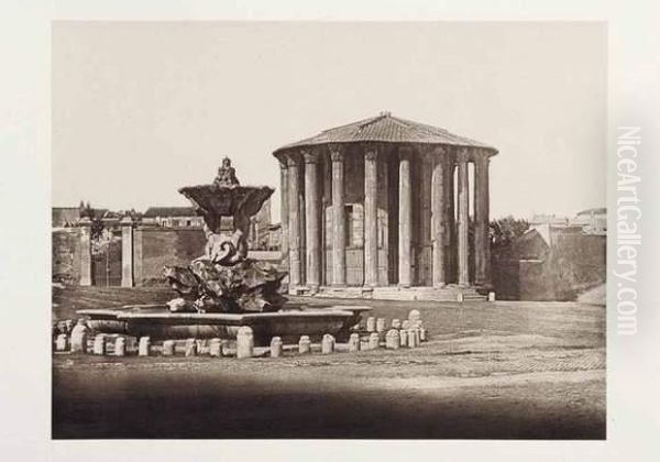 Le Temple De Vesta (ou Temple 
D'hercule Vainqueur), Et La Fontaine Des Tritons (par Le Bizzaccheri) - view 1