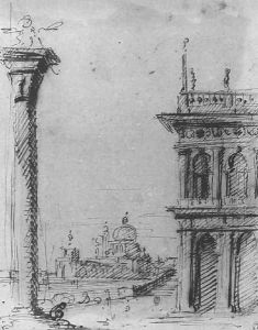 The Piazzetta Looking Towards S Maria Della Salute by (Giovanni Antonio Canal) Canaletto