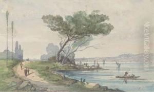 Unloading The Catch Before A Continental Port by Auguste-Aristide-Fernand Constantin
