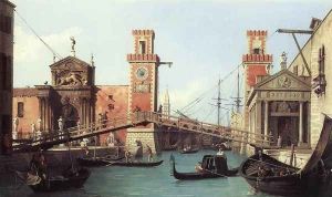 View Of The Entrance To The Arsenal by (Giovanni Antonio Canal) Canaletto