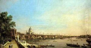 The Thames from the Terrace of Somerset House Looking Towards St. Paul's, c.1750