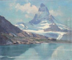 Lac De Riffel Et Le Cervin by Charles Henry Contencin