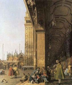 Piazza San Marco, Looking East from the Southwest Corner by (Giovanni Antonio Canal) Canaletto