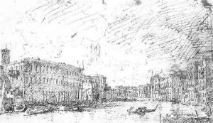The Grand Canal Seen From Rialto Toward The North by (Giovanni Antonio Canal) Canaletto