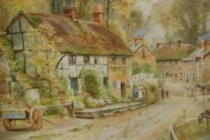 English Village Scene by Ebenezer Wake Cook