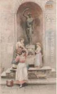 At The Water Fountain by Ebenezer Wake Cook