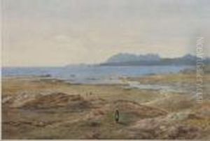 Figures On A Rocky Beach by Herbert Moxon Cook