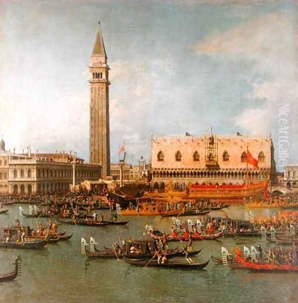 View of the Palace of St Mark, Venice, with preparations for the Doge's Wedding - view 1