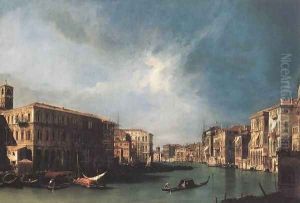 The Grand Canal From Rialto Toward The North by (Giovanni Antonio Canal) Canaletto