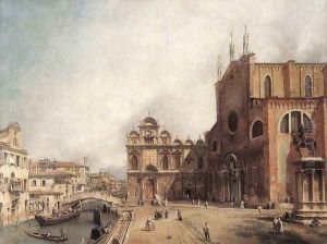Santi Giovanni E Paolo And The Scuola Di San Marco by (Giovanni Antonio Canal) Canaletto