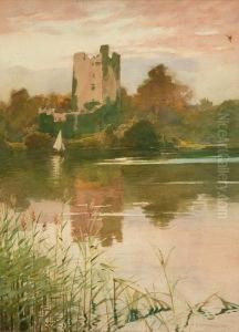 Castle And Mere by Alfred Heaton Cooper