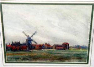 Denmark Village Landscape With Mill by Alfred Heaton Cooper
