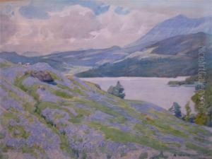 Watercolour, Lakescene, Signed
