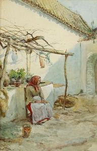 Lady Seated Near A Well