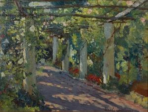 Sun-dappled Garden With Trellis - view 1